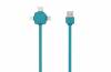 Allocacoc USB Cable 3 in1 (Lightning, MicroUSB, USB Type-C) - 1.5m (9003BL/USBC15) Cyan